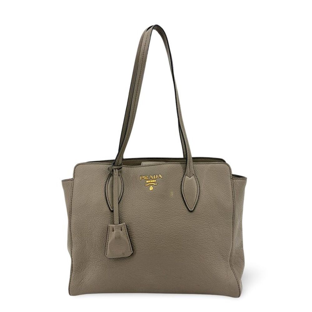 Prada Shoulder Bag Leather Gray Calfskin Shoulder Bag Bag